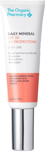 The Organic Pharmacy Daily Mineral LSF30 UV-Schutz, 50 ml, Serum-infundiert, nicht-nano-mineralischer Sonnenschutz, feuchtigkeitsspendend, unvergleichlicher täglicher Schutz, 39 % organisch, 85