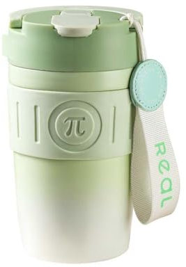 Vllcsla Gourde Isotherme 400 ml avec Couvercle en Paille, Bouteille d’eau en Acier Inoxydable Bouteille Isotherme avec Grand Bec Verseur pour école et Travail