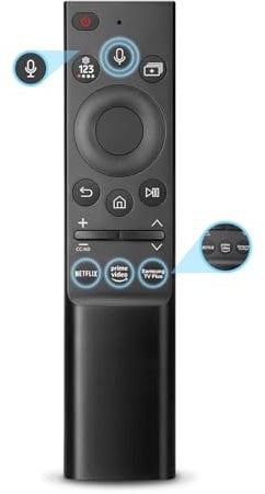 Remplacement Télécommande Vocale pour Samsung Smart TV, Universelle Telecommande Convient pour 2018-2023 Tous Les Samsung Curved Frame QLED LED LCD 8K 4K Téléviseurs avec Vocale Fonction