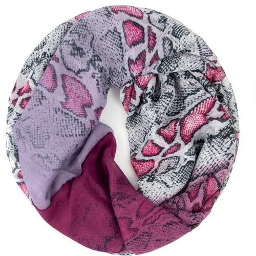 Gloop Damen Schal mit Leo Muster, farbigen Streifen weiche tücher Halstücher