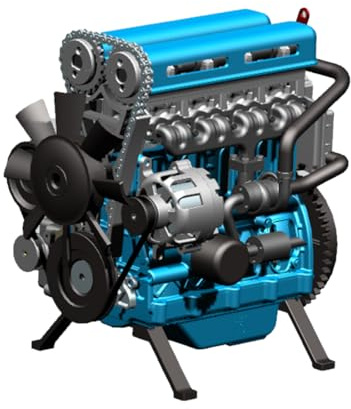 BuildCubes L4 Verbrennungsmotor Modell, 3D Metall L4 Motorbausatz Turbolader Reihenvierzylinder Automotor Modellbausatz, 364+PCS Physik Experimentierspielzeug Geschenke für Erwachsene