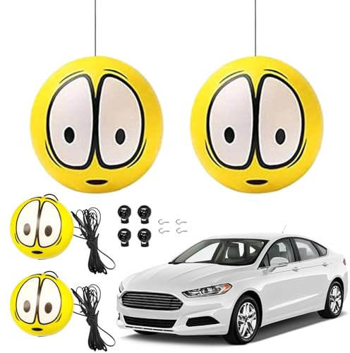 BEAHING Parkstopper für Garage, Garage Parkhilfe AID-Parking-Ball, 4pcs 6 cm Big Eyes Park Assistant Kit mit 4m Seil, doppelte Garage-Parkhalt-Führungssystem, Parkassistent Kit
