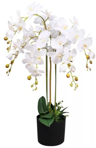 Botanik 85cm Artificial Deluxe Bush Orchid White