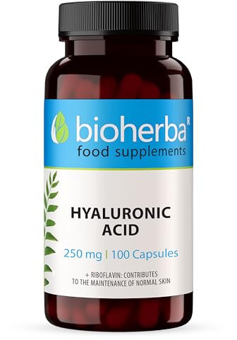 Acide Hyaluronique – 100 Gélules de 250 mg | Avec vitamine B2 – par BIOHERBA