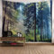 Dollin&Dockin Wandteppiche Wandbehang Tapisserie, Natur Landschaft Gobelin Wandbehang Nordic Pinien Wald, Rechteckig Art Decor Drucken Gewebe Für Wohnzimmer Schlafzimmer,400×225 cm