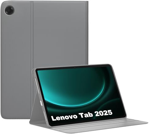 CAUHENYEE Custodia per Lenovo Tab 10.1 2025 Cover, con Funzione di Accensione/Apegnimento Automatico, Materiale PU Rigido, Grigio