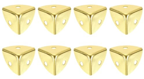 sourcing map Lot de 8 protections d'angle décoratives en métal de 18 mm pour meubles - Doré