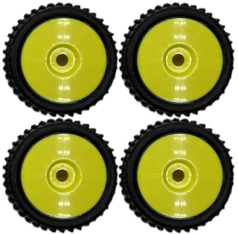 6mik T-REX Reifen auf gelber Felge Gummi 15/25° montiert und geklebt Buggy TT RC 1/8 - RC Auto - Wettbewerbe - 4 Stück Reifen