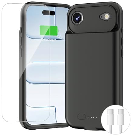 BOPPS Battery Case for iPhone 17 Air with 【15W Fast】,Real Powerful 8500mAh Portable Charger Case 360°Protection Rechargeable Extended Charging case for iPhone 17 Air 6.5inch,(Black)