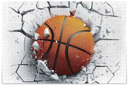 3D Basketball Ball Weiß Puzzle Puzzle Herausforderung Puzzles für Erwachsene 1000 Teile