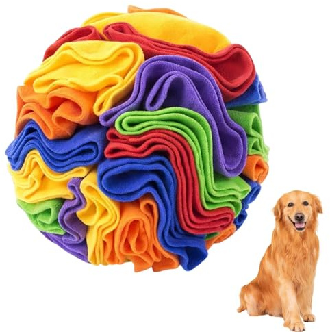 PDirat Palla olfattiva per cani, giocattolo per cani, giocattolo intelligente, palla rotonda in peluche da 10 cm per animali domestici, promuove l'attività mentale stimolando il senso del