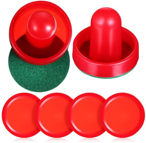 Airhockey Pucks und Schieber Spieltisch Zubehör Rot, 1 Satz