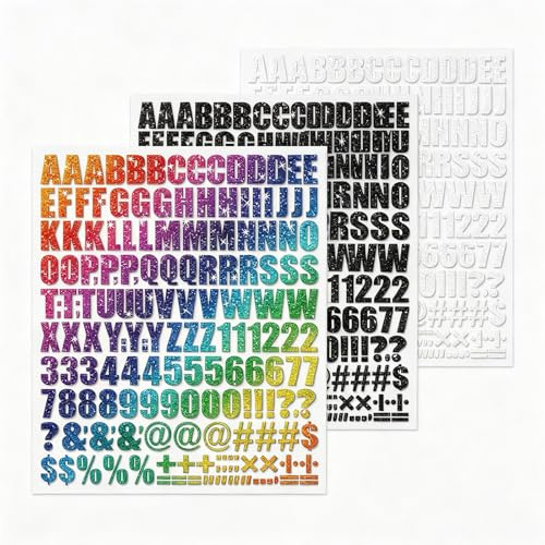 Foverin 3 Pack Iron on Letters for Fabric, Heat Transfer Vinyl Letters | 3 Sheets 28X22Cm, 2.5Cm Height A-Z Alphabet Letters, Diy Iron On Decor For Clothing And T-Shirt Custom Crafts