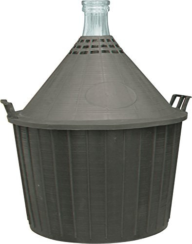 Demijohn Glass Balloon with Plastic Basket for Home Wine Making 5/10/15/20 or 25 Litres, Glass Balloon, Glass, 25 L