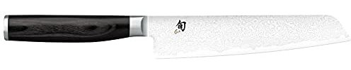 KAI Shun Premier Tim Mälzer Minamo Couteau Utilitaire Japonais 15.0 cm - Acier VG-Max avec 32 Couches de Damas, 61 HRC - Bois de Pakka - Fabriqué à la Main - Fabriqué au Japon, Couteau Universel