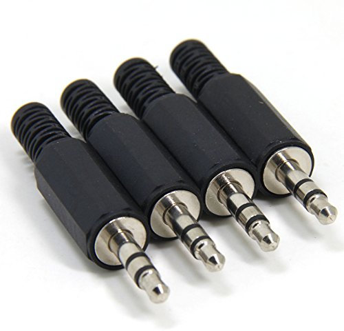 Connecteurs Audio Jack Mâle TRS 3 Pôles 3.5mm à Souder (4pcs), Connecteur pour Réparation de Casques Audio…