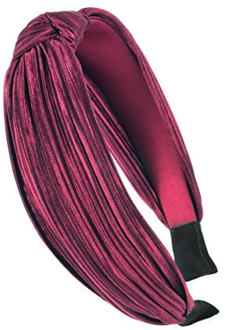 axy HR34a Haarreif mit Knoten-Vintage-Wunderschön Damen Haarschmuck (Weinrot)