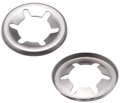 sourcing map Rondelle de Blocage M10 x 19mm Rondelle de Verrouillage Interne Dent Étoile Inox Acier Pousser verrou Rondelle V Clips Attache 100pcs