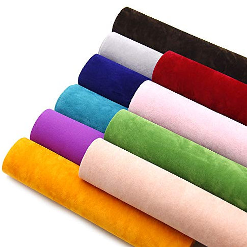 David accessories Doppelseitiger samtweicher Stoff, 10 Stück, 20 cm x 33 cm, verschiedene Farben, für selbstgemachte Taschen, börsen, Brillen, Tücher, Bastelprojekte (Samtstoff)