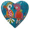 Maxwell & Williams Love Hearts Plato con Forma de Corazón con Diseño de Loros de Porcelana, 15,5 cm – Turquesa