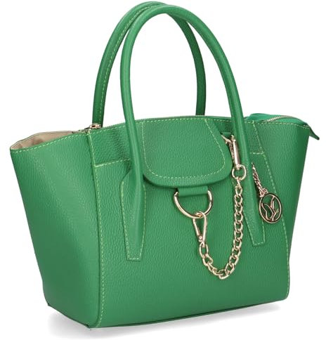 CAPRICE Damen Henkeltasche aus Leder Mittelgroß, Grün (Green Nappa), 1