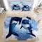 SURERUIM Bedding Bettwäsche-Set - Zwei Killerwale im Ozean-Aquarell-Malstil - Dekoration gebürstete Mikrofaser Bettbezug und Kissenbezuge (135x200cm + 2 x Kissenbezuge 80x80cm) mit Reißverschluss