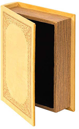 Vintiquewise Decorative Vintage Book Shaped Trinket Storage Box - Yellow