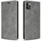 QLTYPRI Case for iPhone 11, Premium PU Leather Cover TPU Bumper with Card Holder Kickstand Hidden Magnetic Adsorption Shockproof Flip Wallet Case for iPhone 11 (6.1 inch) - Gray