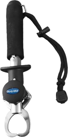 RiToEasysports Fish Lip Grabber, Stainless Steel Fish Holder Fishing Gripper with 15 kg Weighing Scale and Measure Tape, Fish Mouth Opener Fishing Supplies