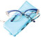SOOLALA Ladies Reading Computer Glasses Rhinestones Blue Light Blocking Lens Eyeglasses Frame, Blue, +2.25