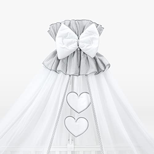 Zanzariera a baldacchino per lettino da bambino, 480 cm, colore: grigio