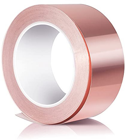 Ruban de cuivre auto-adhésif 30 m x 50 mm Ruban de cuivre EMI Copper Foil Tape Ruban de cuivre Ruban de blindage Ruban de cuivre Ruban adhésif autocollant Protection contre les limaces Ruban de