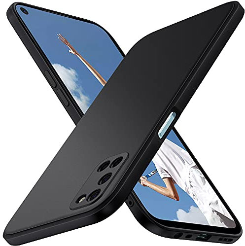 ivoler Silikon Hülle für Oppo A52 / Oppo A72 mit Kameraschutz, Ultra Dünne Weiche Stoßfest Schutzhülle Flexible TPU Matte Schwarz Handyhülle Kratzfest Case Cover