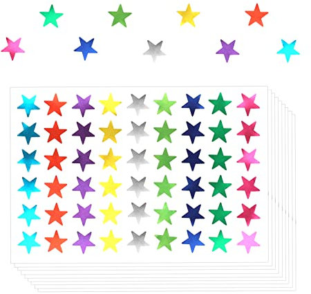 AIEX 1620 Stück 1,5 cm selbstklebende Belohnungsaufkleber, entfernbar, Mini-Sterne-Aufkleber für Schüler, Lehrer, Kinder (mehrfarbig)
