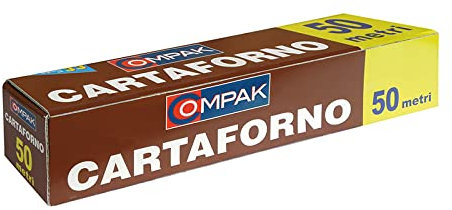 12 rotoli: carta forno 50 mt H33 antiaderente con astuccio in cartone