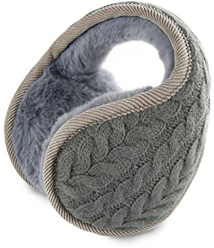 ZWOOS Cache Oreille Pliable Fourreau D'oreille Hiver Chaud Cache-oreilles en Laine Hommes Femmes Oreille Manchons pour Extérieur, Cyclisme, Course à Pied, Ski (Gris)