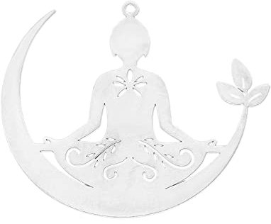 DICOSMETIC 5pcs Edelstahl Yoga Meditation Charme Sitzender Buddha Anhänger Lotusblume Anhänger Menschliche Anhänger Für Armband Halskette Ohrringe Herstellung
