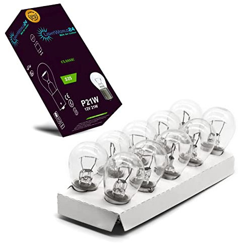 LIGHTWORLD24 10 x P21W 12V 21W boule lampe BA15s feu stop feu antibrouillard arrière feu de recul feux diurnes ampoule voiture ampoule signal d'arrêt de voiture