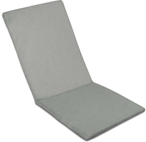 MERCURY TEXTIL- Cojín para Tumbona Estampado o Liso de Exterior o Interior, Cómodo, Lavable y Elegante. Ideal para Jardín, Piscina, Playa, Terraza y Balcón. (120x50cm, Gris)