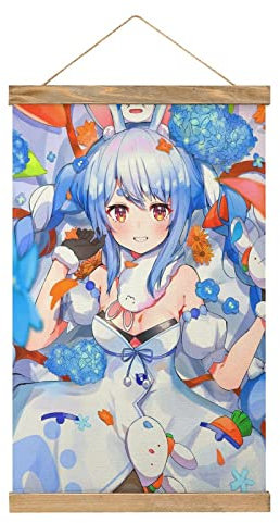 Usada Pekora Hololive Poster Scroll Poster Stoff Bild Kunst Holz DIY Rahmen Hängende Druck Aufhänger für Raum Dekor Öl Leinwand Kit Geschenk