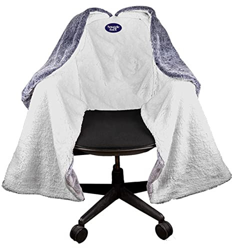 M PAIN MANAGEMENT TECHNOLOGIES Snuggleback Stuhldecke für Bequeme Wärme und Wärme, hält warm im Winter, Kunstfell mit flauschigem Sherpa, Grau
