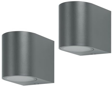 Kerry Outdoor Wall Lights, Mains Powered, Downlight, Anthracite, 2 Pack