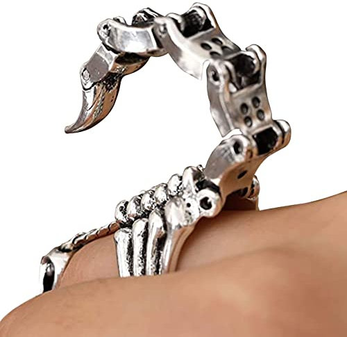 Gothic Skorpion Ring, Domineering Tier Knuckle Joint Full Finger Ring, Scharnier Skorpion Schwanz Knöchel Ring Halloween Cosplay Kostüm Zubehör Schmuck