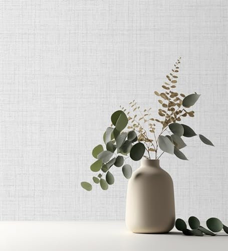 GAULAN 681276 Papier peint vinyle imitation lin texturé en relief pour mur salon cuisine bain chambre couloir salle à mange tête de lit hall d'entrée - Rouleaux de 10 m x 0,53 m