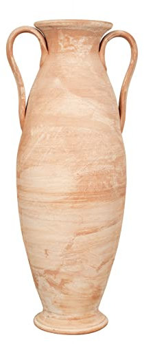 Biscottini Jarrón Terracota Toscana 100x38x42 cm | Macetas de Terracota Grandes Hechas a Mano | Ánforas de jardín Decorativas y funcionales