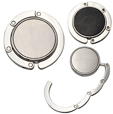 IERCZA 1 accroche sac a main pour table,crochets sac de table - Porte-manteaux sac en aluminium pliable antidérapant antidérapant - Porte-sac bureau Max 3 kg - Argent