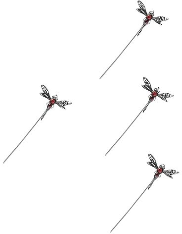 Beavorty 4 Stück Haarstäbe Mit Blumenmuster Für Dutts Haarschmuck Für Damen Libellen-clip Haarstab Zum Stylen