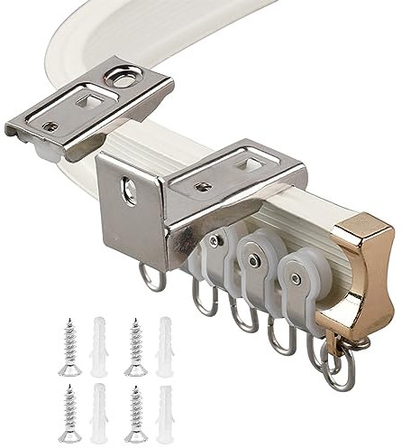 V3VOGUE Binario Flessibile E Curvabile per Tenda 100-660CM, Binari per Tende A Soffitto E Parete in Alluminio, Facile da Curvabile E Tagliare, per Finestre A L/U A Forma Tende Divisori