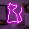 Aslanka Luce al neon a forma di gatto, luce notturna a LED, alimentata a batteria/USB, decorazione per Natale, festa di compleanno, camera da letto, lampada da tavolo per bambini