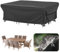 Velway Gartenmöbel Abdeckung Wasserdicht 250x210x71cm - Winddicht Schutzhülle mit Reflektierender Streifen 600D Oxford Möbelsets Abdeckung Staubfest Abdeckhauben für Gartentisch Sitzgruppe Schwarz